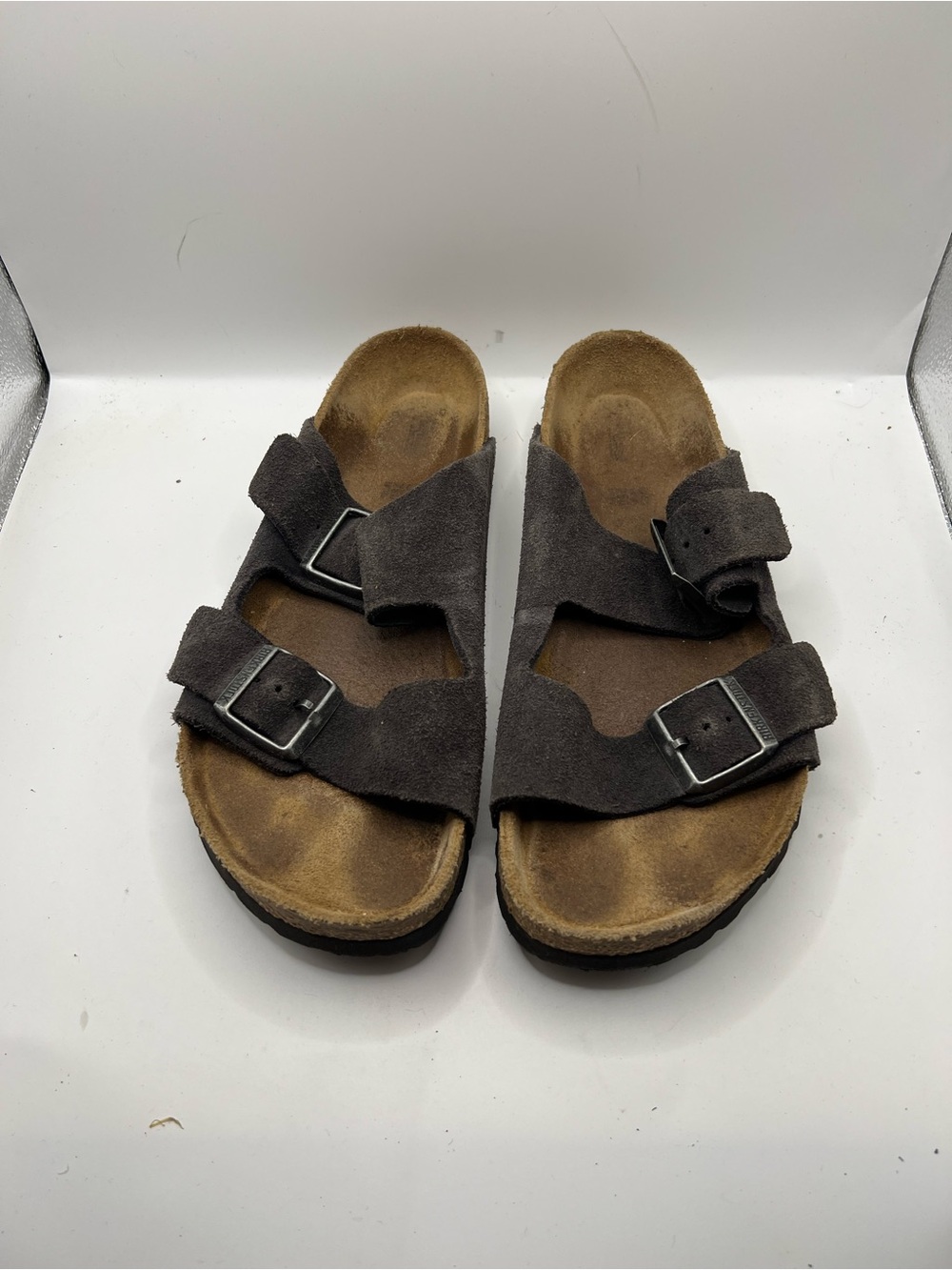Birkenstock Brown Suede Two-Strap Sandals